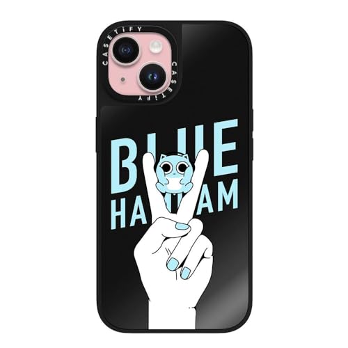 CASETiFY Magsafe �Ή��~���[ iPhone 15 �P�[�X [���ː� / 1.5m����̗����������N���A / Magsafe �ɑΉ�] - PEACE - �u���b�N(�u���b�N�o���p�[)