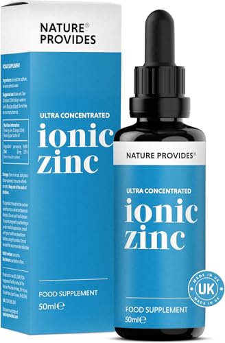 Ionic Zinc Sulphate Liquid Ultra Pure & Concentrated - 50ml, Immune & Fertility Support, Skin, Hair & Nails, Superior to Vimergy and Eidon, High Absorption, Made in UK by Nature Provides