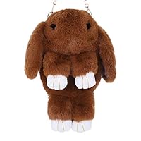 Girl Rabbit Shoulder Bag Women Cartoon Animal Messenger Bag Children Plush Backpack Women Zipper Wallet Detachable Strap Cross Body Coin Purse Handbag Travel Tote Card Pouch Key Phone Storage Bag Toy
