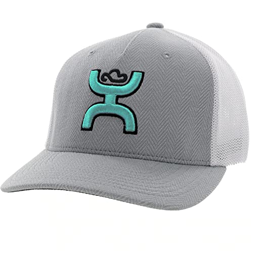 Image of Hooey Men's Coach Logo Embroidered Mesh Back Trucker Cap Grey L XL