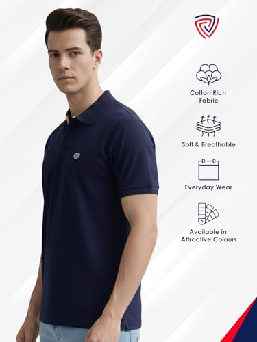 Image of Lux Cozi Men's Cotton Solid Polo Tshirt | Collar Tshirts | Half Sleeves | Stylish & Premium All Day Wear | Pack of 1