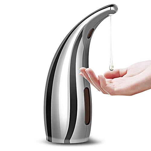 Preisvergleich Produktbild PEXWELL Seifenspender, automatisch, berührungsloser elektrischer Seifenspender, wasserdicht, Handdesinfektionsmittel für Badezimmer und Küche silber