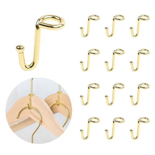 Metal Clothes Hanger, 36 Pack Connector Hooks Stable Gold Metal Outfit Hangers Extender Clips Organizer Strong Mini Cascading Hanger Hooks