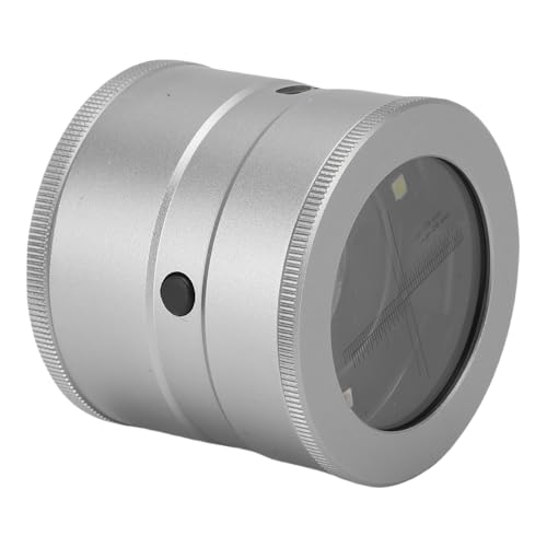 J-ouuo 10xループ拡大器白と紫色の光充電式の宝石の拡大ガラスのスケールとスタンプ検査