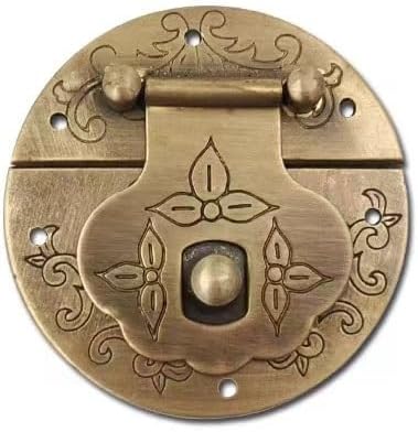 Hasps Latch, 2 Pieces Bronze Jewelry Wooden Box Protective Cover Buckle Buckle Furniture Accessories Wrought Iron Retro Hardware (Size:4.2 * 3.9cm)