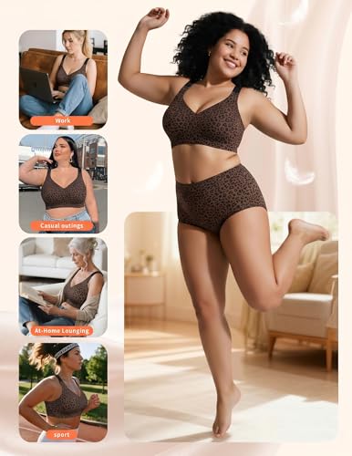 Image of PoseFree Jelly Bras for Women No Underwire, Supportive Wireless Comfort Bra, Full Coverage Back Smoothing Bra