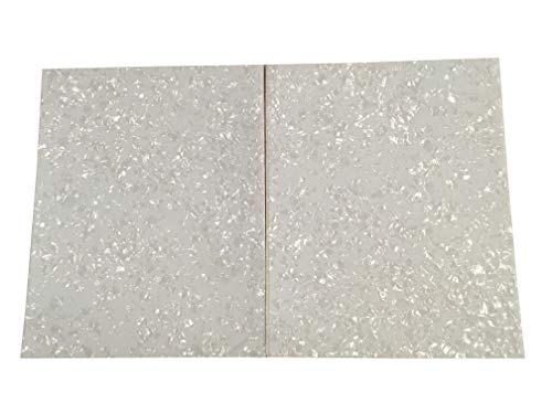 2 Pcs Blank Acoustic Guitar Self Adhesive Pickguard Material Sheet (White Pearl)
