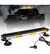 OPL5 26Inch 126 LED Rooftop Strobe Light Bar, 26 Flashing Modes Amber White Emergency Traffic Adv...