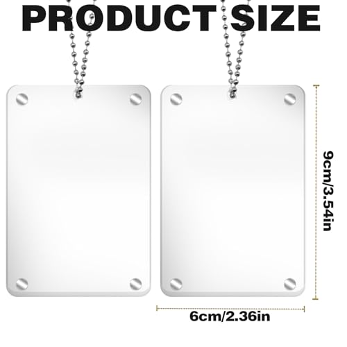 CYUXING 2Pcs Car Hanging Photo Holder Universal Magnetic Car Picture Frame Rear View Mirror Accessories Ornaments Decor Personalized Acrylic Transparent for Dads Gift