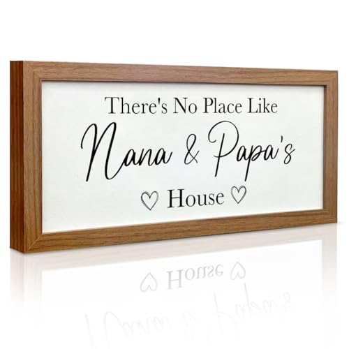 Mothers Day Gifts Gift for Grandma Birthday Best Grandma Gifts Dining Room Wall Decor Farmhouse Wall Decor Rustic Kitchen Modern Framed Room Wood Hanging Plaque-Nana and Papas House Decoration