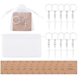 UNICRAFTALE 10 llaveros de cruz de fe de acero inoxidable con papel kraft para exhibición de joyas, llavero de cruz para mujeres y hombres, bautizo de Navidad, regalos religiosos, 91 mm de largo