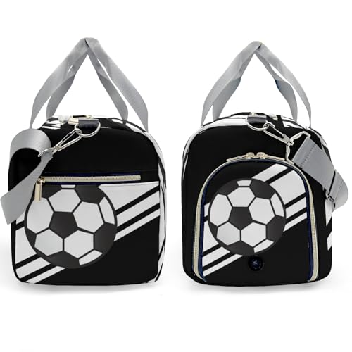Personalized Duffle Bag with Name,Soccer Ball Sports Black Custom Travel Bag Carry On Weekend Overnight Bag Gym Sports Bag Dance Bag3