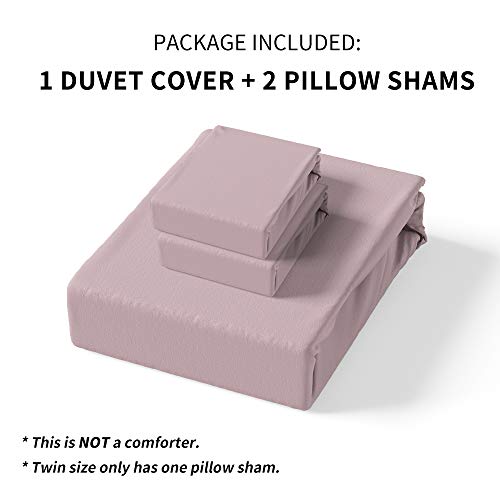 HYPREST Queen Duvet Cover Set - Microfiber Soft Comfortable Durable Ruffled Pink Blush Duvet Cover Bedding Set (Not Including Comforter) - Thumbnail 5