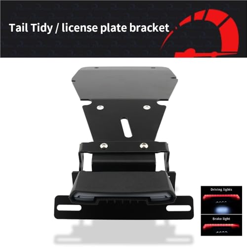 Support de plaque d'immatriculation moto anti-vibration avec support clignotant intégré - 3