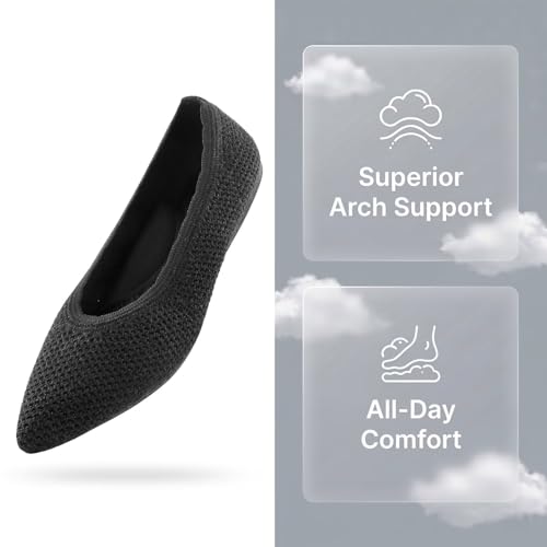 Image of Frank Mully Womens Pointed Toe Flats Knit Dress Shoes Comfort Women Shoes Softable