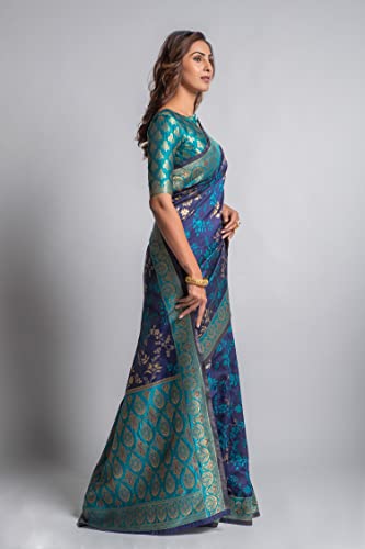 Image of Lilots Women's Designer Banarasi Silk Jacquard Designer Saree With Blouse Piece