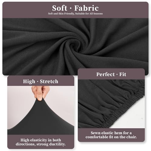 Stuhlhussen 4er Set Stuhlbezüge Moderne Stretch Stuhlhussen Universal Husse Abnehmbare Stuhlbezug Waschbarer Abdeckung Esszimmer Dekoration Spannbezug,für Hotel Hochzeit Partys(4er Set, Dark Gray)-C