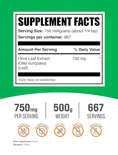 Bulksupplements OLE-P Olive Leaf Extract Powder - Herbal Supplement thumb #1