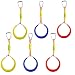 Cateam Ninja line Accessories - Multicolor Gymnastic Rings Set of 2 with carabiners - Monkey bar Rings for Backyard Obstacle Course