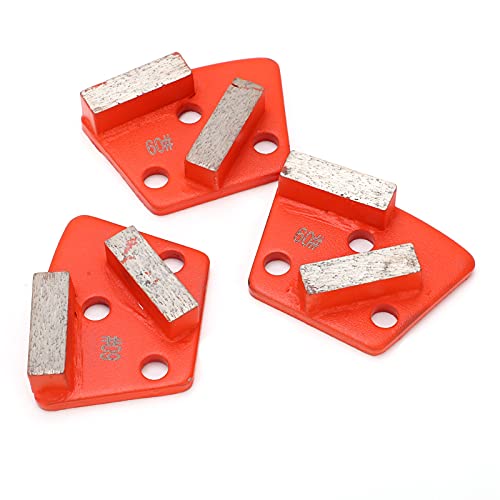 Aolidsive Zapatos de molienda de diamante, trapezoidal, mandarina, 2 dientes, malla 60 para suelo de hormigón, corte agresivo de alta eficiencia con bajo ruido para hardware industrial