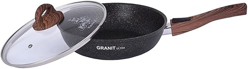 Miniatura 8 de Sartén de aluminio con mango extraíble y tapa de vidrio "Granit ultra" (original) Sartén de cocina 10.63 x 3.35 x 17.7 pulgadas