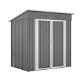 Mulinsonfly 6x4 FT Outdoor Metal Storage Shed with Frame Floor & Sloping Roof, Lockable Double Door, Weatherproof Steel Garden Shed for Tools, Lawn Equipment & Patio Supplies