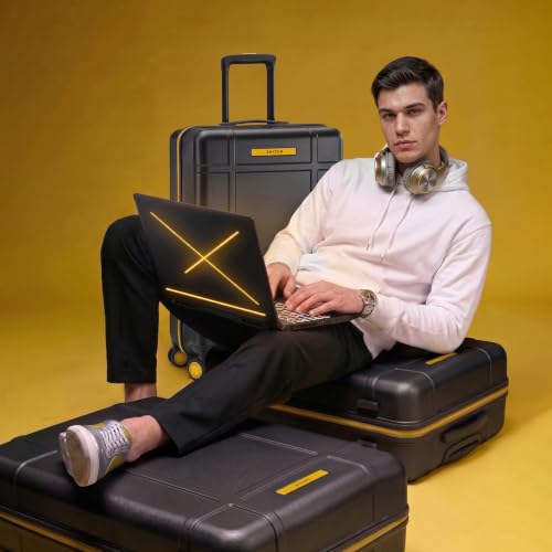 Image of SNITCH Blink Cabin Size Grey Polycarbonate Hard Travel Suitcase - Trolley Bag Small & Luggage with 8 Wheels, Premium Lock, Wet & Dry Pouch & Free Shoe Bag