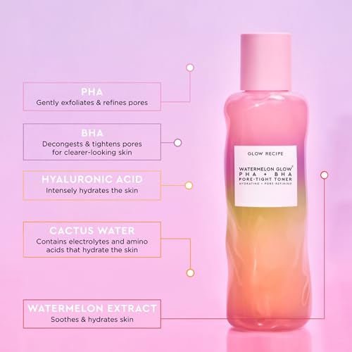 Image of Glow Recipe Limited Edition Pride PHA + BHA Face Toner - Skin Care Toner, Pore Minimizer & Gentle Face Exfoliant - Soothing, Tightening & Hydrating Toner with Hyaluronic Acid & Watermelon (150ml)