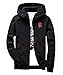 PERDONTOO Men's Outdoor Windproof Hoodie Zip-up Lightweight Windbreaker College Jacket (Medium, Black)