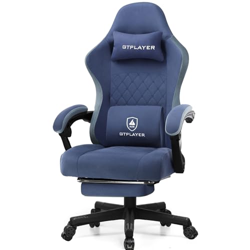 Image of GTPLAYER Gaming Chair, Computer Office Chair with Pocket Spring Cushion, Linkage Armrests and Footrest, High Back Ergonomic Computer Chair with Lumbar Support Task Chair with Footrest