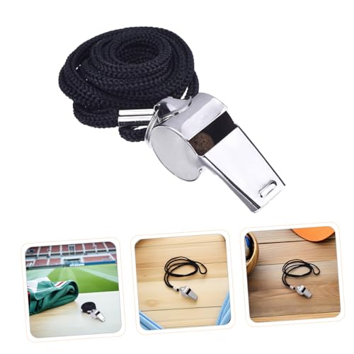 6 silbatos de acero inoxidable con cordón para entrenadores y árbitros miniatura 7