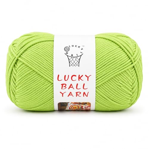 Image of LUCKY BALL Milk Cotton Yarn, 100g / 240 yd 60% Cotton 40% Acrylic #2 Fine Sport Yarn, Soft Crochet & Knitting Yarn for Amigurumi Dolls, Baby Items, Flowers, Hats, Sweaters, Blankets(Bud Green)