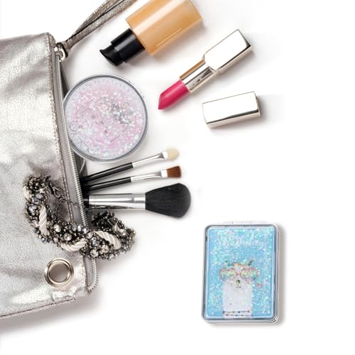 Espejos portátiles de maquillaje plegables doble faz 2 unidades miniatura 7