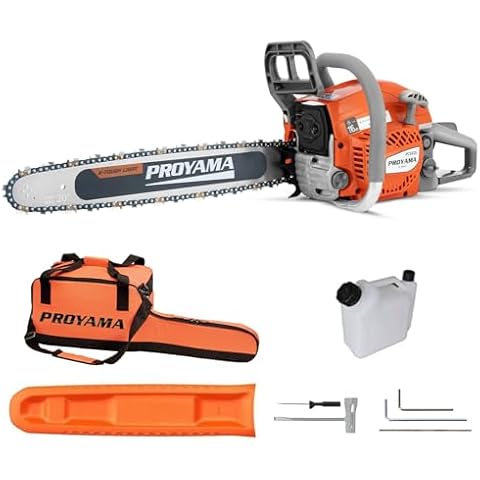 PROYAMA 62CC Gas Powered Chainsaw, 20 Inch 2-Cycle Petrol Handheld Cordless Chain Saw, Gas Chainsaws for Tree Wood Cutting Cover