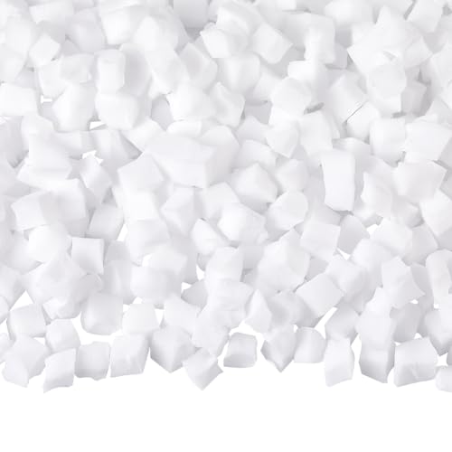SOFPLATE 500Pcs Box Filler Foam Small Square Foam Blocks White 0.43 Inch Jelly Cube Block Mini Bead Craft Filling Accessories for Art Vase Filler Bean Bag Craft DIY Wedding Holiday Party Decoration