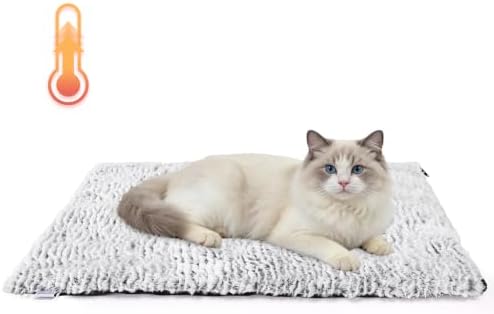 Nobleza Selbstheizende Decke Katzen & Hunde, Flauschig Waschbar, 50x40cm | Wärmedecke katze ohne strom winter, wärmematte hund rutschfeste Unterseite, thermodecke hunde geräuschlos