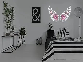 SMART GROW Neon Wing Lights Or Neon Signs - Wing Lights (2X2 FEET) for Girls Room Decoration, Birthday Gift for Girls, Neon Signs Decor for Room Wall, Neon Led Lights, Neon Sign Board (Triple Pink)