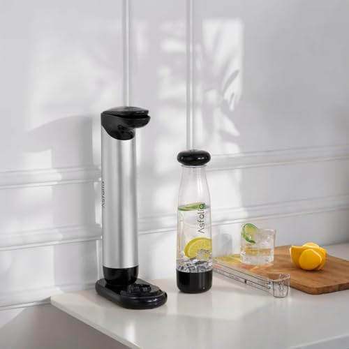 Asfolia Sparkling Water Maker - Bottom Carbonation Stainless Steel Soda Maker for Home Use, Includes Two 1L BPA-Free PET Bottles (Silver) - Image 9
