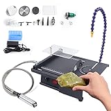 Gem Faceting Cutting Carving Polishing Machine, 7-Speed Multifunctional Gem Jade Grinder Polisher kit Machine Bench Grinder 1600-3300RPM