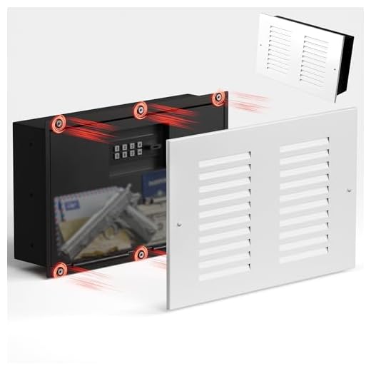 Mboko Hidden In Wall Safe with Vent Cover, Electronic Wall Mount Safe with Magnetic Concealment, Small Recessed Hidden Safe Between 16" Studs for Home and Closet