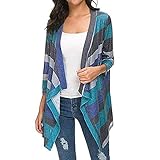 TOTOD Women Cardigan Coat Striped Waterfall Collar Casual Slim Fit Camouflage Long Sleeve Outwear...