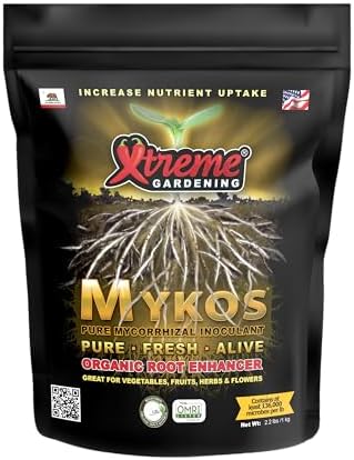 Xtreme Gardening Mykos 2.2 lb – Mycorrhizal Fungi Root Stimulator for Plants – Organic Root Booster for Stronger Roots, Bigger Growth & Higher Yields – Mycorrhizae for Vegetables, Flowers & Trees