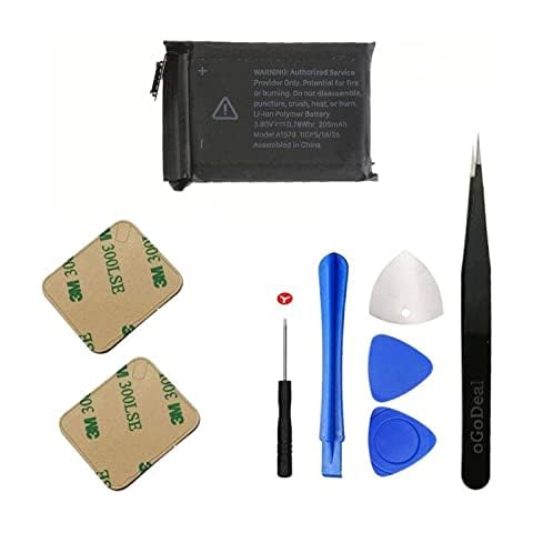 oGoDeal A1578 Battery Replacement Compatible for Apple Watch Series 1 s1 A1802 and (1st Generation) A1553 7000 Series 38mm with Repair Tool Kit Cover