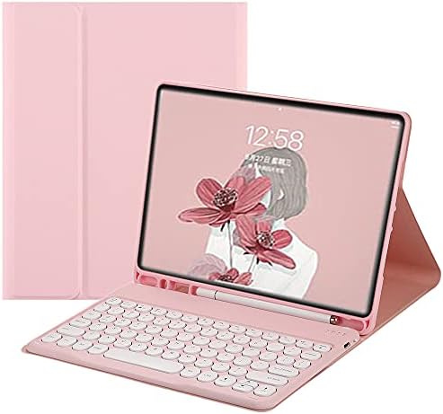 Disonbeir iPad mini 5th Generation mini 4 Keyboard Case Cute Round Key Color Keyboard Wireless Detachable BT Keyboard Cover for iPad Mini 5th Gen (mini4/mini5, LightPink)