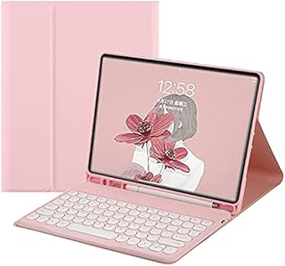 Disonbeir iPad mini 5th Generation mini 4 Keyboard Case Cute Round Key Color Keyboard Wireless Detachable BT Keyboard Cover for iPad Mini 5th Gen (mini4/mini5, LightPink)