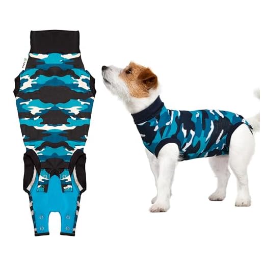 Suitical Recovery Suit Perro, S, Camuflaje azul