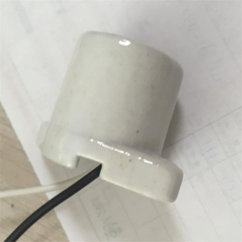 US Standard E26 Screw Ear Fixed Ceramic lamp Holder Copper Nickel Plated Aluminum CUL Riveted Thread Glazed Porcelain lamp Holder with Wire(5PCS)