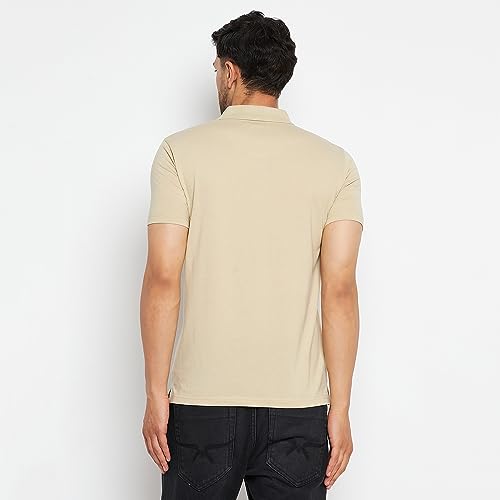 Image of Duke Stardust Men Polo Neck Half Sleeve Cotton T-Shirt (SD49 Sand XL)