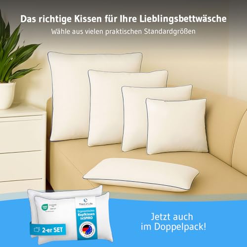 Kopfkissen 40x80 inSPIRO, Premium Kissen von Schlafexperten entwickelt, Ergonomisches Schlafkissen...