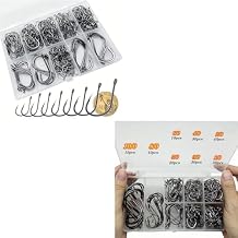 200Pcs/BoxSize10/0... to...1/0 Strong Octopus Fishing Hooks, DAMIDEL 300Pcs/Box 22# ...15# 10# Fishing Hook, Forged Steel/Barded Design, 8 Sizes Universal Octopus Fishing Hooks Set